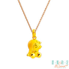 甜蜜約定 Doraemon Kiss Me 哆啦A夢黃金墜飾 送玫瑰鋼項鍊