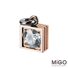 MiGO 星鑽施華洛世奇美鑽/白鋼項鍊(玫瑰金)
