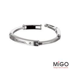 MiGO Going施華洛世奇美鑽/白鋼手環-大