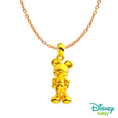 【預購】Disney迪士尼系列金飾 黃金墜子-可愛米奇款 送項鍊
