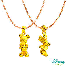 【預購】Disney迪士尼系列金飾 黃金墜子-可愛米奇+可愛美妮款 送項鍊