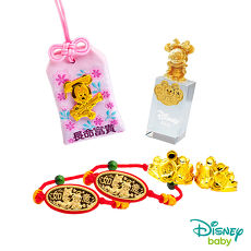 Disney迪士尼系列金飾 彌月金飾御守/印章套組木盒-聰明美妮款-美妮造型印章 0.33錢