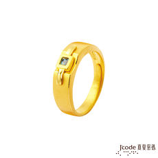 【預購】J’code真愛密碼 愛圍繞黃金/水晶男戒指
