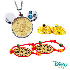 Disney迪士尼 彌月金飾五件式禮盒-可愛天使米奇款