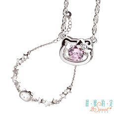 甜蜜約定 HelloKitty 幸運小物純銀項鍊+愛作夢純銀手鍊