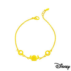 【預購】Disney迪士尼系列金飾 黃金手鍊-史迪奇足跡款