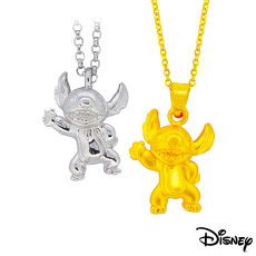 【預購】Disney迪士尼系列金飾 立體純銀墜子-焦點史迪奇款+立體黃金墜子-焦點史迪奇款 送項鍊