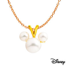 【預購】Disney迪士尼系列金飾 黃金墜子-珍珠米奇款 送項鍊