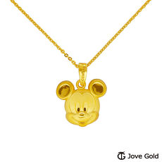 【預購】Disney迪士尼系列金飾 黃金墜子-快樂米奇款 送項鍊