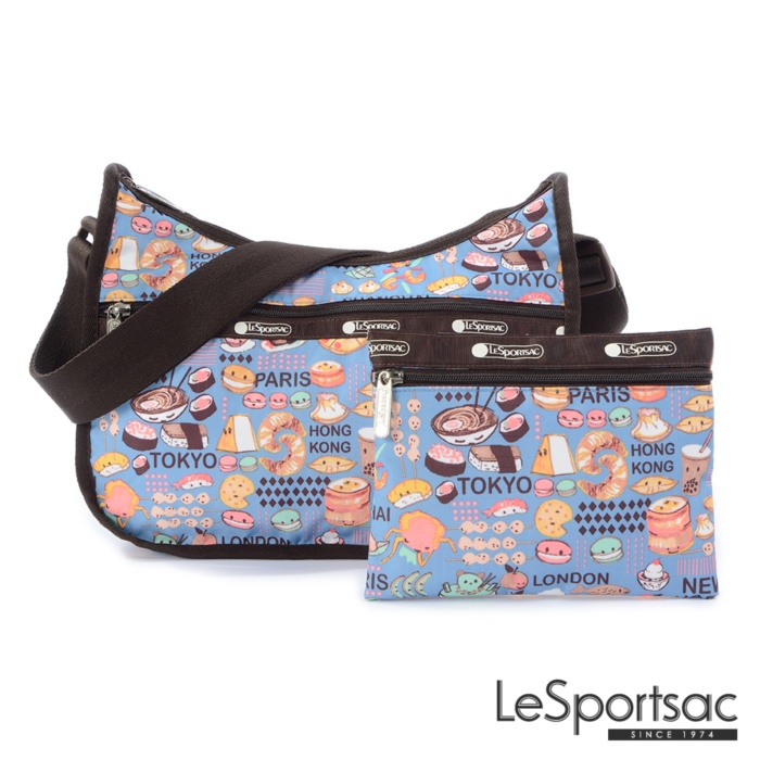 LeSportsac - Standard側背水餃包/流浪包-附化妝包 (美食誌)