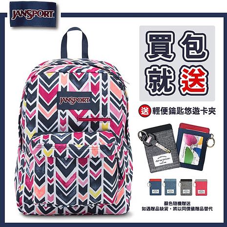 【JANSPORT】DIGIBREAK系列後背包 -經典藍/V形紋