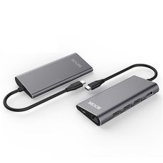 MOOR Type-C HUB HDMI RJ45多功能充電傳輸集線器 8 ports