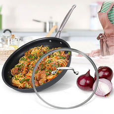美國Cuisinart美膳雅 經典主廚不沾超硬陽極系列-單柄煎鍋30cm(622-30GTW)