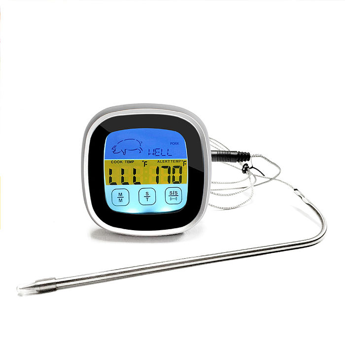多功能不鏽鋼探針式溫度計 烤箱/料理溫度計 響鈴提醒 計時器功能(特賣)