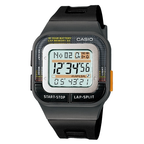 CASIO 輕巧亮麗慢跑用電子錶(黑)