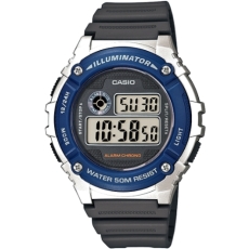 CASIO 競速電小子休閒數字錶(藍框) W-216H-2A