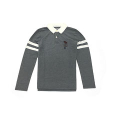 AIU100【 kids】男孩款長袖POLO杉-紅鹿二線條 221-620-0423-012L