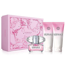 VERSACE Bright Crystal 凡賽斯香戀水晶女性淡香水禮盒三件組(香水50ml+沐浴膠50ml+身體乳50ml)