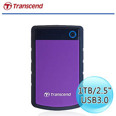 Transcend 創見 StoreJet 1TB 25H3 USB3.0 2.5吋 防震行動硬碟 (TS1TSJ25H3P)