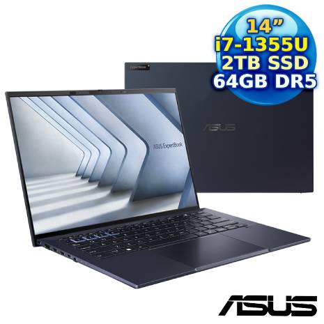 【臨時斷電我不怕】ASUS ExpertBook B9 B9403CVA-0151A1355U 14吋商用筆電 (i7-1355U/64G DDR5/2TB PCIe/14
