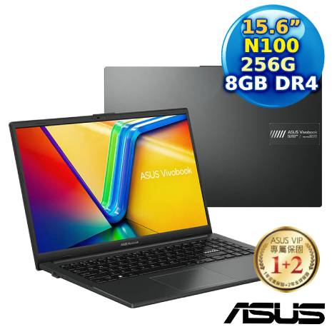 ASUS Vivobook Go 15 E1504GA-0081KN100 混成黑 15.6吋文書筆電 (Processor N100/8G/256G/15.6 FHD/W11S)