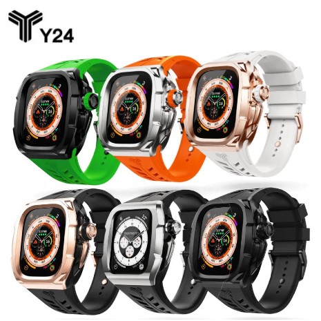 【Y24】Apple Watch Ultra 49mm 不鏽鋼防水保護殼黑/黑