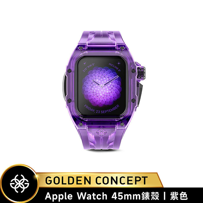 【Golden Concept】Apple Watch 45mm 深紫橡膠錶帶 深紫錶框 WC-RSTR45-PU