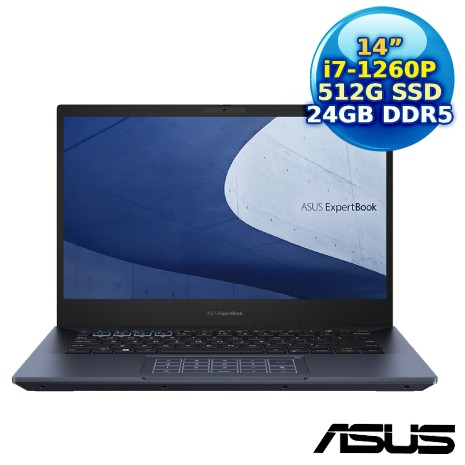 【福利品】 【硬碟升級特仕版】 ASUS Expert Book B5 B5402CBA-0231A1260P 14吋商用筆電 (i7-1260P/24G/512G PCIe+1TB PCIE/14/W11P)福利品