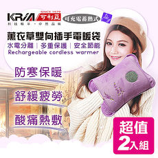 KRIA可利亞 蓄熱式雙向插手電暖袋/熱敷袋/電暖器 ZW-100TY(超值2入組)(臺灣電壓規格專用)