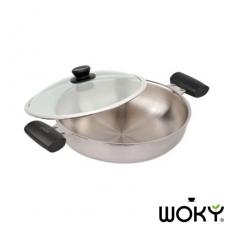 WOKY沃廚-玫瑰金34CM萬用鍋