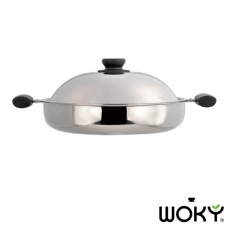 WOKY沃廚-超合金專利不鏽鋼34CM平煎鍋