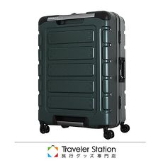 【日本Traveler Station】日本設計 22吋 PC 鋁框拉桿 超靜音輪 行李箱-深綠色