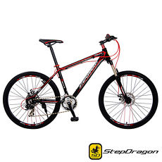 【超值送9大配件】【StepDragon】 SMA-900 日本 Shimano 27速 鋁合金碟煞登山車白紅