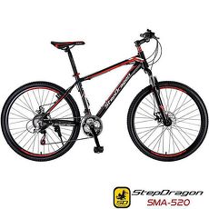 【超值送9大配件】【StepDragon】 征途 SMA-520 鋁合金碟煞 登山車 搭配 SHIMANO 21速黑綠
