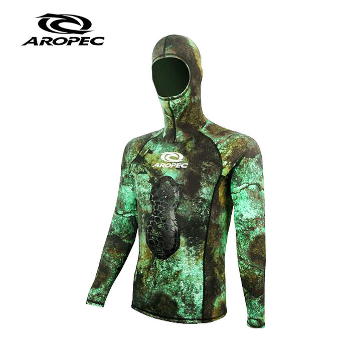 AROPEC Silence 打獵男款連帽潛水防寒上衣 迷彩綠
