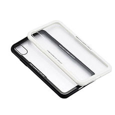 iPhone X 透亮玻璃 保護殼黑框