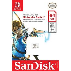 SanDisk NAT64 64G Micro SDXC 64GB 記憶卡 / U3 / 讀100寫60 / Sandisk Nintendo Switch 指定專用 / SDSQXAT