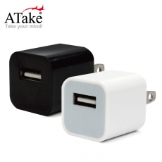 ATake -AC電源USB電源轉接頭-1000mA白