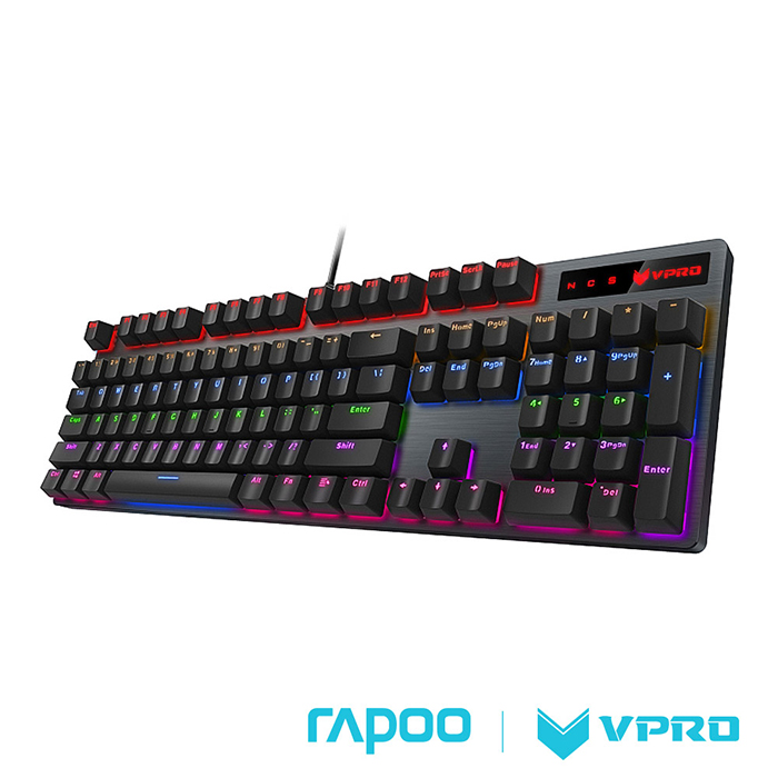 Rapoo 雷柏VPRO V500PRO 青軸 混色發光機械遊戲鍵盤