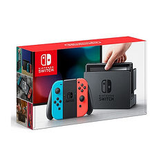 任天堂Switch主機/紅藍手把【硬殼收納包+主機立架+玻璃保護貼】
