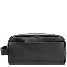 KENNETH COLE 皮革壓紋化妝包/手抓包-大型(黑色)