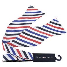 TOMMY 條紋蝴蝶造型領結-藍白