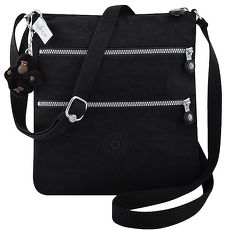 KIPLING 波紋三層斜背包-黑色