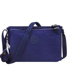 KIPLING 波紋雙層斜背包-深藍色