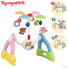 日本《樂雅 Toyroyal》七合一音樂健身組合音樂鈴 健力架 小夜燈