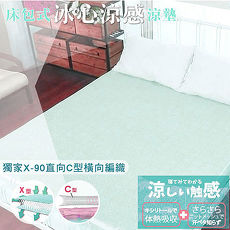 【YAMAKAWA】床包式冰心涼墊(綠)-雙人加大