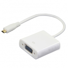 micro HDMI(公) 對 VGA(母) 鍍金頭影音連接線15cm(白)