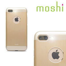 {原廠公司貨}MOSHI Armour for iPhone 8 / 7 Plus 超薄鋁製保護背殼(緞金)