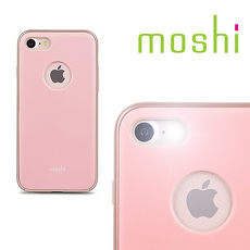 {原廠公司貨}MOSHI iGlaze for iPhone 8 / 7 超薄時尚保護背殼(淺粉紅)