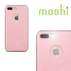 {原廠公司貨}MOSHI iGlaze for iPhone 8 / 7 Plus 超薄時尚保護背殼(淺粉)